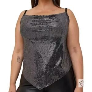 Torrid Silver Sequin Tank Top Plus Size 4X